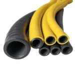 A couple of Yellow and Black color rubber hoses