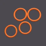 4 Orange Rubber O-Rings