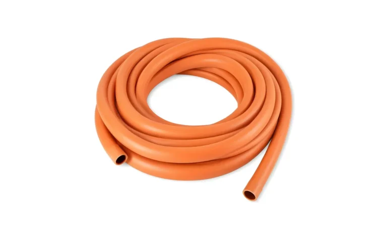 Orange rubber pipes for industrial fluid transfer and hose applications