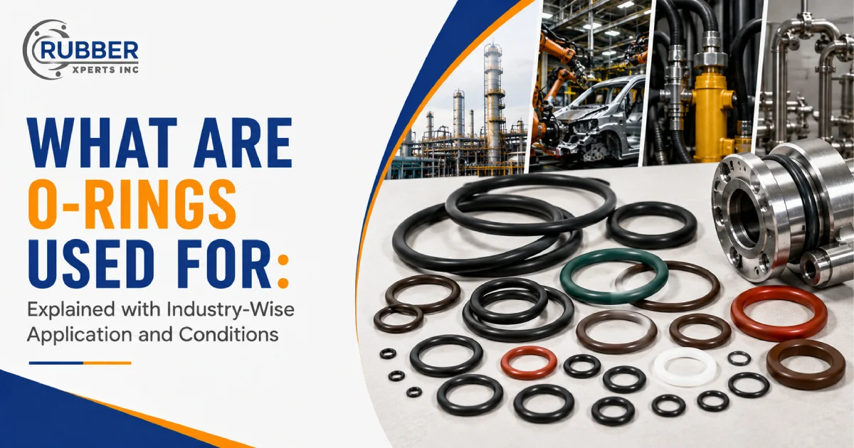 Rubber O-rings used in automotive, industrial, hydraulic, and manufacturing applications