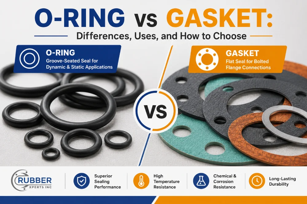 O-ring vs gasket showing differences, uses, and sealing applications