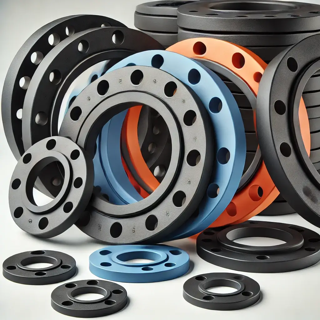 Rubber flange gasket for sealing joints in piping applications