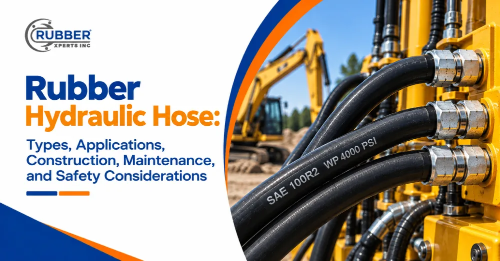 Rubber hydraulic hoses with reinforced construction for industrial and heavy equipment applications