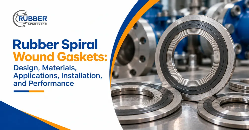 Rubber spiral wound gaskets for industrial sealing applications, showing metal winding and rubber filler construction
