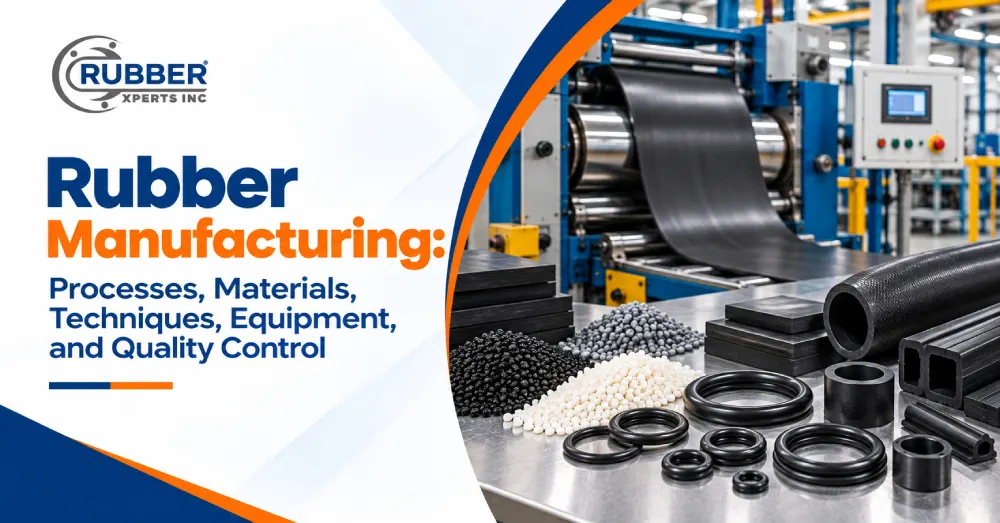 Rubber manufacturing processes, equipment, materials, and quality control