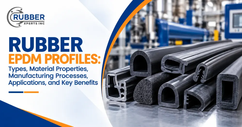 Rubber EPDM profiles in different shapes for sealing, insulation, and industrial applications
