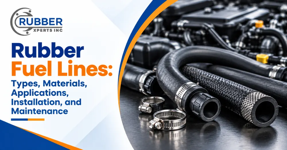 Rubber fuel lines with braided hoses and clamps for automotive fuel systems