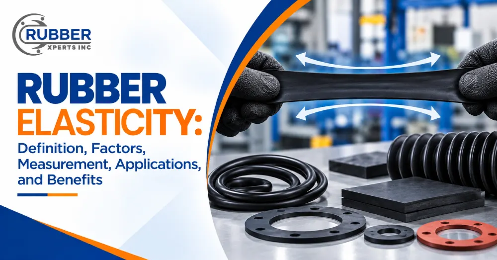 Rubber elasticity demonstrated through stretching, testing, and industrial rubber components