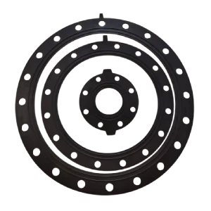EPDM flange gaskets used for water, steam, and mild chemical sealing in piping systems