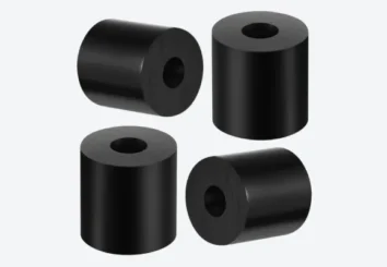 Rubber bushing for vibration isolation and mechanical assemblies